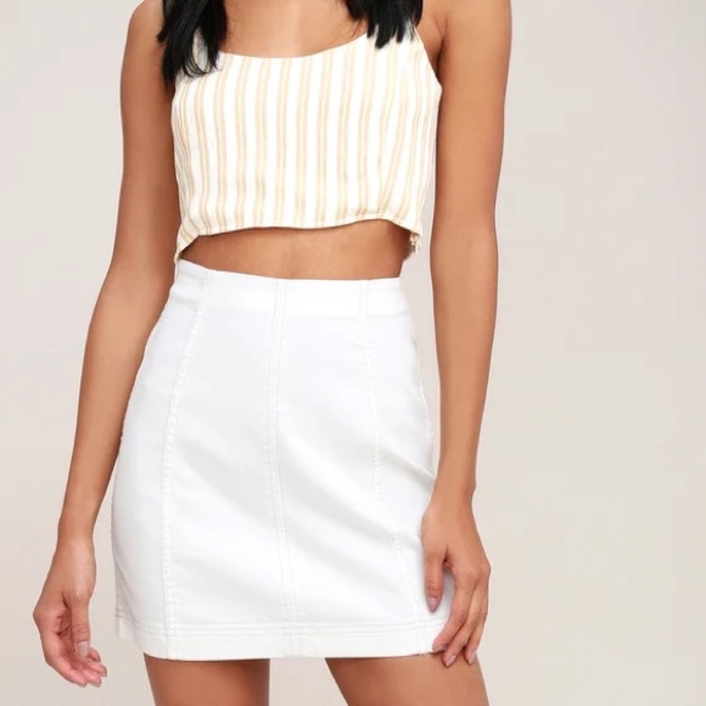 Free people white mini skirt